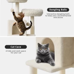 Modern 75.6" Tall 2-in-1 Cat Tree W/ Hidden Litter Box Enclosure, Scratching Posts, Condos & Perches, White