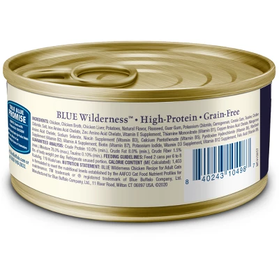 Blue Buffalo Wilderness High Protein Grain Free Natural Mature Pate Wet Cat Food With Chicken Recipe - 5.5oz 1 Blue Buffalo Wilderness High Protein Grain Free Natural Mature Pate Wet Cat Food With Chicken Recipe - 5.5oz