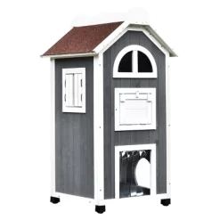 SKYONE 43"H Weatherproof 3-Floor Feral Cat Shelter: Fir Wood Outdoor/Indoor House With Hammock, 15 SKYONE 43"H Weatherproof 3-Floor Feral Cat Shelter: Fir Wood Outdoor/Indoor House With Hammock, -BlueBuffalo Sales Store GUEST 53bdea27 d6b2 4c1c 8d36 62d9e99e2dc6