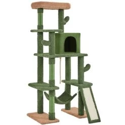 Yaheetech 63" H Multi-Level Cactus Cat Tree, Green/Brown -BlueBuffalo Sales Store GUEST 542211fd 20b1 4c3e bc31 3ba6f20536d0