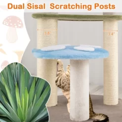 Tangkula Cute Mushroom Cat Tree 48" Tall Cat Tower W/ Sisal Scratching Posts Top Condo -BlueBuffalo Sales Store GUEST 54344d80 c2af 4261 b0c9 defcb0a367b5