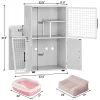 Cat Litter Box Enclosure, Double Layer Hidden Cat Washroom With Sturdy Ladder, Villa Cat Cabinet For Indoor Cats