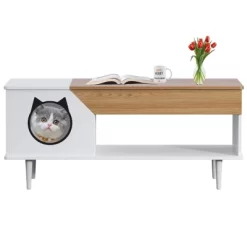 45" Coffee Table Cat Tables With Storage Drawer, Wooden Rustic Coffee Tables With Cat House 16 45" Coffee Table Cat Tables With Storage Drawer, Wooden Rustic Coffee Tables With Cat House -BlueBuffalo Sales Store GUEST 54fe3946 26c8 4f6a 8f8c 8e1f8f305bfc
