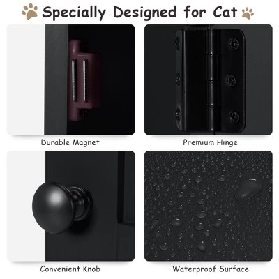 Costway 2-tier Litter Box Enclosure Furniture Hidden Cat House W/ Anti-toppling Device 7 Costway 2-tier Litter Box Enclosure Furniture Hidden Cat House W/ Anti-toppling Device - Image 7