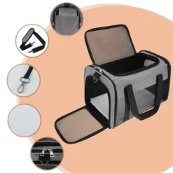 Unique Bargains Breathable Mesh Design Pet Carrier Grey 1 Pc -BlueBuffalo Sales Store GUEST 583db399 123b 4674 b89a 93cde56f0c99