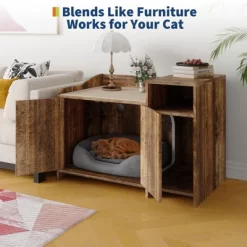GustoWave Cat Litter Box Enclosure, Wooden Cat Washroom Furniture With Barn Door, Hidden Litter Box Cover, Fit Most Of Litter Box -BlueBuffalo Sales Store GUEST 588d40a5 3c34 4587 86c3 4ae2a75edcba 1