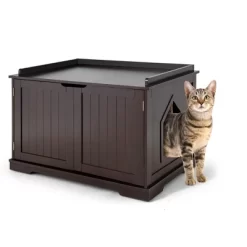 Costway Cat Litter Box Cabinet Furniture Cat Washroom Storage Bench -BlueBuffalo Sales Store GUEST 5a2f3d8a 461b 4dad 8294 20ead1285d0d
