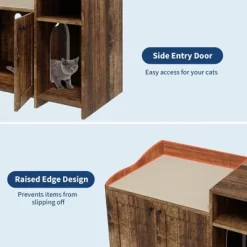 GustoWave Cat Litter Box Enclosure, Wooden Cat Washroom Furniture With Barn Door, Hidden Litter Box Cover, Fit Most Of Litter Box -BlueBuffalo Sales Store GUEST 5a77c143 0376 4725 88b1 abf0b49f31b7 1