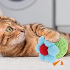 Unique Bargains Cat Playing Ball With Bell Inside