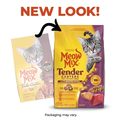 Meow Mix Tender Centers With Basted Bites With Flavors Of Chicken & Tuna Adult Complete & Balanced Dry Cat Food - 3lbs 5 Meow Mix Tender Centers With Basted Bites With Flavors Of Chicken & Tuna Adult Complete & Balanced Dry Cat Food - 3lbs - Image 5