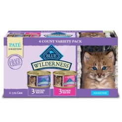 Blue Buffalo Wilderness High Protein Grain-Free Natural Kitten Pate Wet Cat Food Variety Pack With Chicken & Salmon - 3oz/6ct -BlueBuffalo Sales Store GUEST 5b3bf32b 3e56 4294 b896 2757962b6c5d