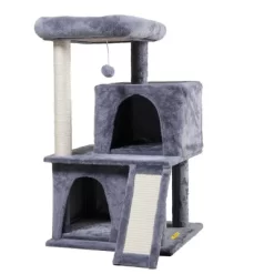 Sandinrayli 34” H Luxury 3-Tier Kitten Cat Tree With 2 Condos, Top Perch, Scratching Posts For Playing, Napping, Jumping, Light Gray -BlueBuffalo Sales Store GUEST 5bfd20d2 b63d 48ee 8716 3263450e4dfc