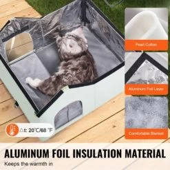 VEVOR Heated Cat House, Outdoor Kitty Shelter With Adjustable Temperature And Timer, 600D Oxford Cloth Foldable Cat Shelter, Green (Large) -BlueBuffalo Sales Store GUEST 5cafb223 af76 4386 ba3e 0142e62e9361