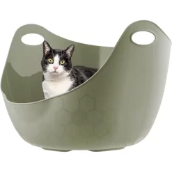 IRIS USA Cat Litter Box With High Walls And Handles, Made With Flexible Plastic, Sage Green -BlueBuffalo Sales Store GUEST 5cd14f42 ea28 4dbf bb2d 6a9961d6ca53