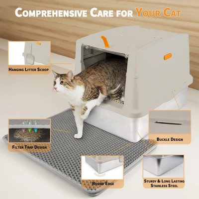 All For Paws Allforpaws Cat Litter Box Hooded Stainless Steel Base 10 All For Paws Allforpaws Cat Litter Box Hooded Stainless Steel Base - Image 10