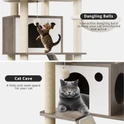 Litter Box Enclosure With Cat Tree Tower And Condo, Hidden Cat Washroom Furniture With Sisal Scratching Post & Soft Plush Perch -BlueBuffalo Sales Store GUEST 5d54befd de0d 4b45 9aa5 aeec4b2122d2