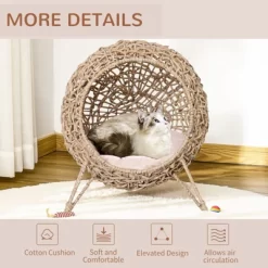 SKYONE Elevated Hand-Woven Water Hyacinth Cat House Condo With Soft Cushion, Natural, 20.5" 10 SKYONE Elevated Hand-Woven Water Hyacinth Cat House Condo With Soft Cushion, Natural, 20.5" -BlueBuffalo Sales Store GUEST 5db394f2 783d 4b1a a061 57437e518426