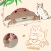 Sandinrayli Crab-Shape Cat Scratcher, Corrugated Cardboard Cat Scratch Bed Lounge, Durable 2-Side Curved Cat Scratching Pad