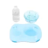ANYPET Slow Feeder Bowl, Elevated, Double Transparent For Cats, Small Dogs, Pet Automatic Water Feeder With Water Bottle, Blue