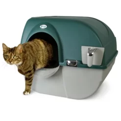 Omega Paw Roll'n Clean Unique No Scoop Self-Cleaning Home Cat Litter Box, Green & Omega Paw Paw Cleaning Litter Box Mat For Cats, Grey -BlueBuffalo Sales Store GUEST 5f0ec47d b87c 4592 a90b 79f3c767986d