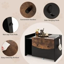 Tangkula Cat Litter Box Enclosure W/ Pull-out Drawer Flip Door Rolling Caster Indoor Black 13 Tangkula Cat Litter Box Enclosure W/ Pull-out Drawer Flip Door Rolling Caster Indoor Black -BlueBuffalo Sales Store GUEST 5fe11882 7421 4c1b a50b 64c6f1368f1f