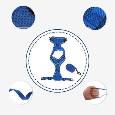 Unique Bargains Cat Harness And Leash With Reflective Strips Medium Blue 1 Set 2 Unique Bargains Cat Harness And Leash With Reflective Strips Medium Blue 1 Set - Image 2