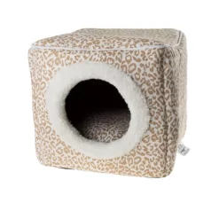 Cat House - Indoor Bed With Removable Foam Cushion - Cat Cave For Puppies, Rabbits, Guinea Pigs, And Other Small Animals By PETMAKER (Animal Print) -BlueBuffalo Sales Store GUEST 608cea0a 1de5 405d 8cfc 03baf7aee888