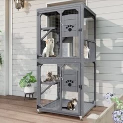 Gulches 48in H X 48in W X 36in D SkyCatio Cat Enclosure Gray 1 Pack Multi Cat Livestock Supplies Product Type