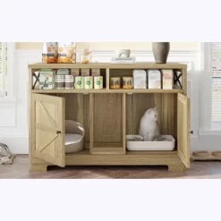 Ridstar Double Hidden Cat Litter Box Storage Cabinet For Two Cats-Brown -BlueBuffalo Sales Store GUEST 6137f529 ffe5 4766 ade5 809c024a09b6