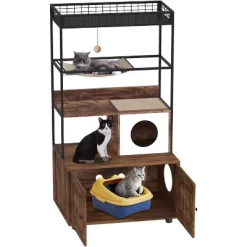 Large Hidden Litter Box Furniture With Shelves Dog Proof Litter Box Wood Cat Tower With Litter Box Enclosure Cat Litter Cabinet With Hammock -BlueBuffalo Sales Store GUEST 618c9f7f 1593 4e2e 86a2 21f681e117e4