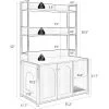52in Tall Cat Litter Box Furniture, Litter Box Enclosure, 3 Layers Storage Shelf For Most Of Litter-Box, Indoor Cat House Kitty Washroom
