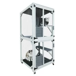 LOVMOR Wooden Catio Outdoo Cat Enclosure On Wheels, Kitty Condo Cage Shelter Playpen W/ Sliding Doors, Platforms & Weatherproof Asphalt Roof -BlueBuffalo Sales Store GUEST 625dc6e3 6d39 4c5f a804 84871ceb554f