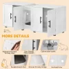 Whizmax Litter Box Enclosure For 2 Cats, Cat Hidden Litter Box Enclosure Furniture With Double Room, Wooden Enclosed Cat Litter Box Furniture,White