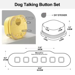 Mewoofun Pet Toy Dog Buttons For Communication, With Anti Slip Mat And Training Manual For Cats And Dogs, 4 Packs, Multi-color, 3.3"*3.3"*1.5" -BlueBuffalo Sales Store GUEST 62e9c96f b457 40ff 93bd 83972a11c7bb