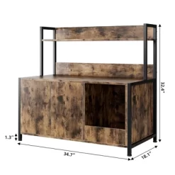 Litter Box Enclosure With Storage Shelf And Cat Claw Board, Large Hidden Cat Litter Box With Doors And Scratching Pad, Rustic Brown -BlueBuffalo Sales Store GUEST 63bc0ea2 ecae 447a 9640 7cc168a54cba