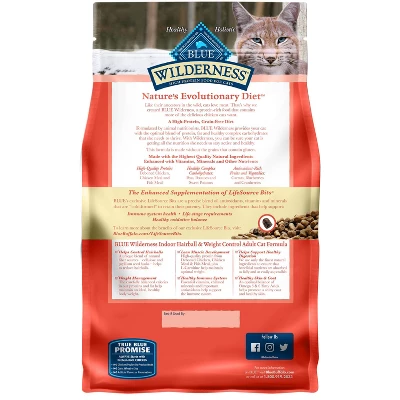 Blue Buffalo Wilderness Grain Free Indoor Hairball & Weight Control With Chicken Adult Premium Dry Cat Food 1 Blue Buffalo Wilderness Grain Free Indoor Hairball & Weight Control With Chicken Adult Premium Dry Cat Food