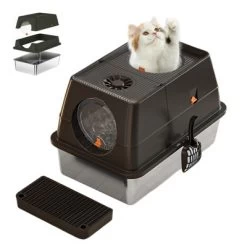 15.35'' Stainless Steel Litter Box With Lid, Large Kitty Box, Enclosed Metal Litter Box With Removable Top & Litter Scoop -BlueBuffalo Sales Store GUEST 648a6210 6f4d 49a4 be4d 2d03cddd6e19