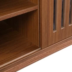 Gulches Walnut Mid-Century Modern Pet Friendly TV Stand With Extendable Table -BlueBuffalo Sales Store GUEST 648f8e6f 7bf6 4fbf 8a42 367609a95555