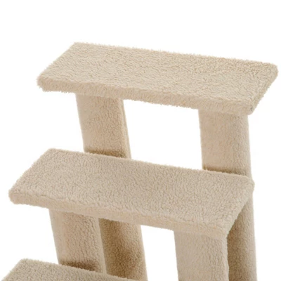 SEVOBAL 25" 4 Step Multi Level Carpeted Cat Scratching Post Pet Stairs,Beige(25"*17"*23.5") 3 SEVOBAL 25" 4 Step Multi Level Carpeted Cat Scratching Post Pet Stairs,Beige(25"*17"*23.5") - Image 3