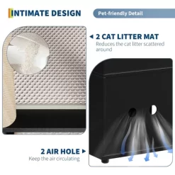Litter Box Furniture Cabinet For 2 Cats - Hidden Wood Enclosure With Scratch Post & Mats, All-in-One Cat Washroom & Modern Farmhouse Side Table -BlueBuffalo Sales Store GUEST 6596887e 6937 4c26 a3fe 1722509f5460