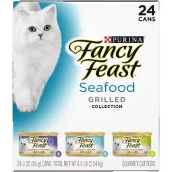 Purina Fancy Feast Grilled Gourmet Wet Cat Food Seafood, Tuna & Salmon Collection - 3oz/24ct Variety Pack -BlueBuffalo Sales Store GUEST 65d6993a 5bc0 4c02 855b 912c0d7b0dce