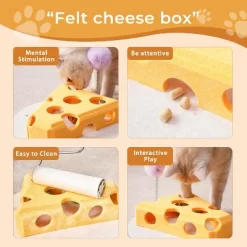 Cheese Shape Cat Toy With Track Balls And Spring Teaser – Interactive Felt Puzzle Box For Indoor Cats Anti-Slip Suction Base (Yellow) 9 Cheese Shape Cat Toy With Track Balls And Spring Teaser – Interactive Felt Puzzle Box For Indoor Cats Anti-Slip Suction Base (Yellow) -BlueBuffalo Sales Store GUEST 6602f382 6bd5 4c90 a59a 3419a3f6b93c