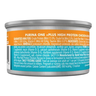 Purina ONE True Instinct Chicken Wet Cat Food - 3oz 1 Purina ONE True Instinct Chicken Wet Cat Food - 3oz