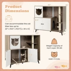 Tangkula Cat Litter Box Enclosure 5-in-1 Enlarged Cat Litter Cabinet Furniture -BlueBuffalo Sales Store GUEST 671f7268 7639 422d bec1 09281c094610