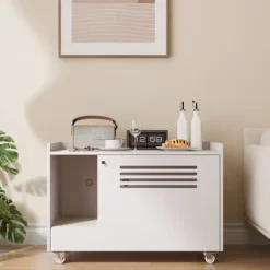 Cat Litter Box Enclosure, Hidden Litter Box Furniture With Wheels, Pet House Decorative Side End Table, Flip-Down Opening Litter Box Cabinet -BlueBuffalo Sales Store GUEST 67390ee6 0869 42b6 831e 63eb14e4b04f