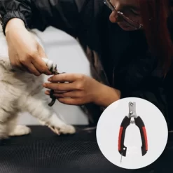 Unique Bargains Durable Pet Nail Clippers With File Red Black 1 Set