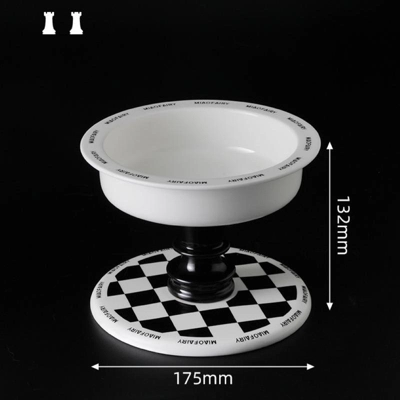 FairyLand™ - Elevated Ceramic Pet Bowl – Black & White Chess Design, Anti-Slip, Ergonomic Raised Feeder (6.9" Wide, 5.2" Tall) 6 FairyLand™ - Elevated Ceramic Pet Bowl – Black & White Chess Design, Anti-Slip, Ergonomic Raised Feeder (6.9" Wide, 5.2" Tall) - Image 6