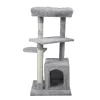 Double Level Cat Tree Stand House Furniture Kittens Activity Tower Posts Kitty Pet Play House - Light Gray