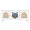 Akoasm Cabinet Furniture Style Cat Litter Box With Sisal Scratching Door-White
