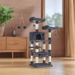 56.3in Cat Tower For Large Cats Indoor Cat Tree Cat Condo With Scratching Posts, Hammock, Plush Perch, Cat Furniture -BlueBuffalo Sales Store GUEST 687d58e6 3e09 4bc5 ba75 bb652a283d0f